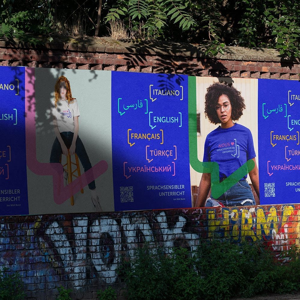 Poster layout with a clear visual language and bold design